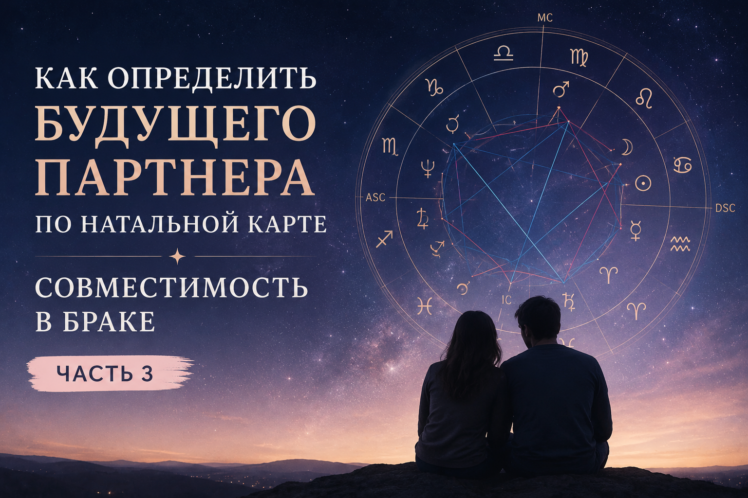 Как определить будущего партнера по натальной карте. Совместимость в браке. Часть 3