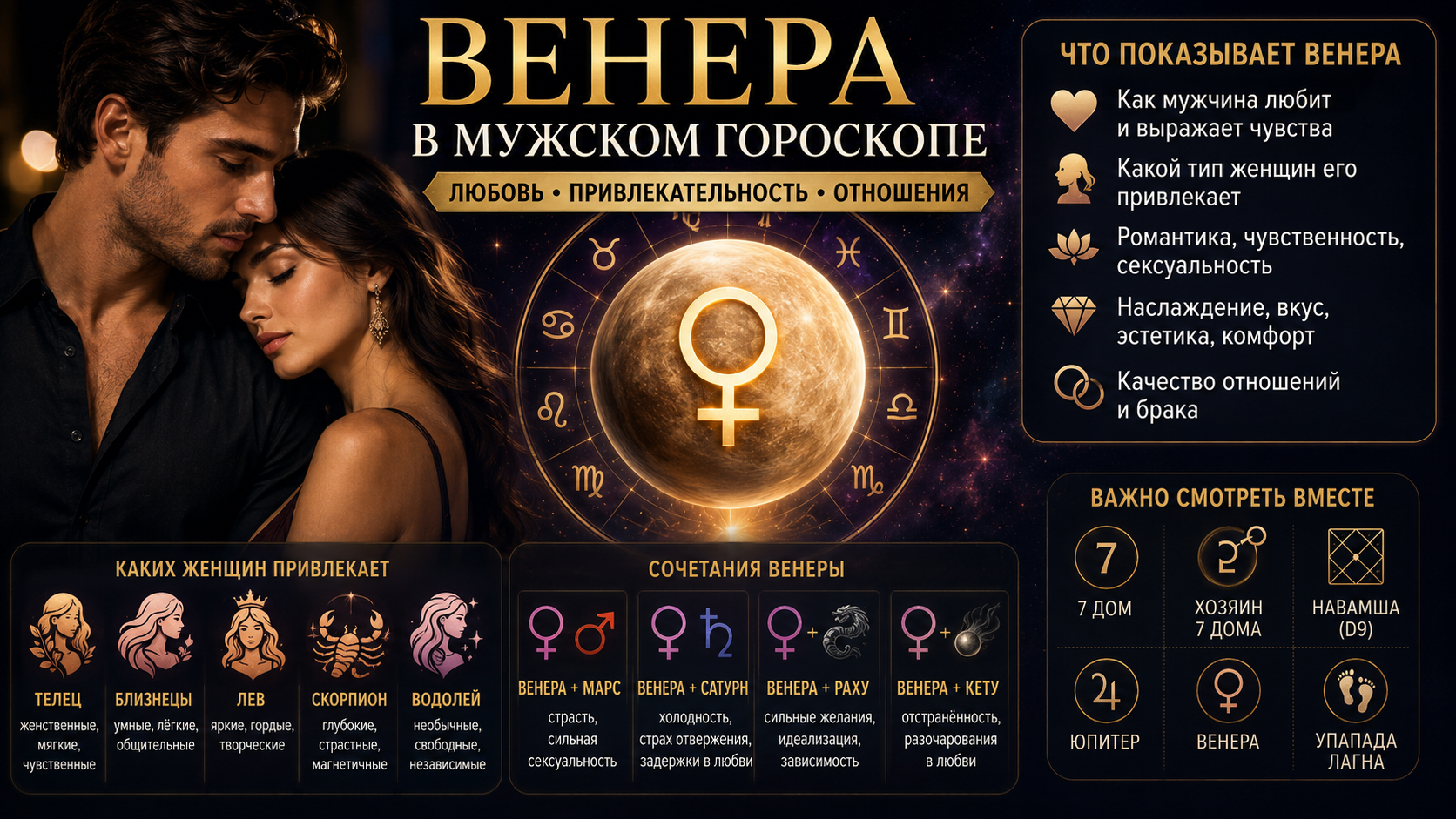 Венера в мужском гороскопе...